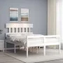 Seniorenbett Massivholz Kopfteil weiß 140x200 cm von vidaXL, Betten und Lattenroste - Ref: Foro24-3195417, Preis: 168,41 €, R...