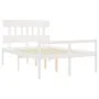 Seniorenbett Massivholz Kopfteil weiß 140x200 cm von vidaXL, Betten und Lattenroste - Ref: Foro24-3195417, Preis: 168,41 €, R...