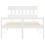 Seniorenbett Massivholz Kopfteil weiß 140x200 cm von vidaXL, Betten und Lattenroste - Ref: Foro24-3195417, Preis: 168,41 €, R...