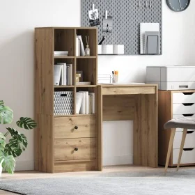 Escritorio con Almacenamiento Roble Artesanal