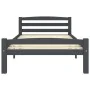 Solid pine wood bed frame dark grey 100x200 cm by vidaXL, Beds and slatted bases - Ref: Foro24-322090, Price: 119,50 €, Disco...