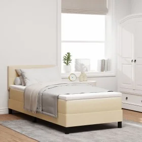 Cama con Base de Resortes con Colchón Crema