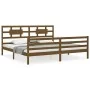 Honey brown solid wood bed frame and headboard 200x200 cm by vidaXL, Beds and slatted bases - Ref: Foro24-3194464, Price: 174...