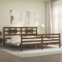 Honey brown solid wood bed frame and headboard 200x200 cm by vidaXL, Beds and slatted bases - Ref: Foro24-3194464, Price: 174...