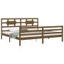 Honey brown solid wood bed frame and headboard 200x200 cm by vidaXL, Beds and slatted bases - Ref: Foro24-3194464, Price: 174...