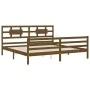 Honey brown solid wood bed frame and headboard 200x200 cm by vidaXL, Beds and slatted bases - Ref: Foro24-3194464, Price: 174...