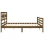 Honey brown solid wood bed frame and headboard 200x200 cm by vidaXL, Beds and slatted bases - Ref: Foro24-3194464, Price: 174...