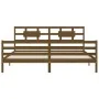 Honey brown solid wood bed frame and headboard 200x200 cm by vidaXL, Beds and slatted bases - Ref: Foro24-3194464, Price: 174...