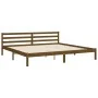 Honey brown solid wood bed frame and headboard 200x200 cm by vidaXL, Beds and slatted bases - Ref: Foro24-3194464, Price: 174...