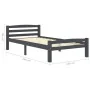Solid pine wood bed frame dark grey 100x200 cm by vidaXL, Beds and slatted bases - Ref: Foro24-322090, Price: 119,50 €, Disco...