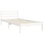 White solid wood bed frame with headboard 90x200 cm by vidaXL, Beds and slatted bases - Ref: Foro24-3194427, Price: 98,01 €, ...