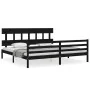 Estructura de cama con cabecero madera maciza negro 200x200 cm de vidaXL, Camas y somieres - Ref: Foro24-3195180, Precio: 169...
