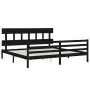 Estructura de cama con cabecero madera maciza negro 200x200 cm de vidaXL, Camas y somieres - Ref: Foro24-3195180, Precio: 169...