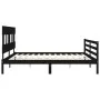 Estructura de cama con cabecero madera maciza negro 200x200 cm de vidaXL, Camas y somieres - Ref: Foro24-3195180, Precio: 169...