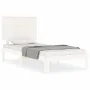 White solid wood bed frame with headboard 100x200 cm by vidaXL, Beds and slatted bases - Ref: Foro24-3193652, Price: 134,53 €...