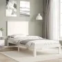 White solid wood bed frame with headboard 100x200 cm by vidaXL, Beds and slatted bases - Ref: Foro24-3193652, Price: 134,53 €...