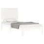 White solid wood bed frame with headboard 100x200 cm by vidaXL, Beds and slatted bases - Ref: Foro24-3193652, Price: 134,53 €...