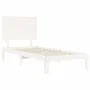 White solid wood bed frame with headboard 100x200 cm by vidaXL, Beds and slatted bases - Ref: Foro24-3193652, Price: 134,53 €...