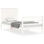 Estructura de cama con cabecero madera maciza blanco 90x200 cm de vidaXL, Camas y somieres - Ref: Foro24-3195207, Precio: 110...