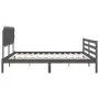 Gray solid wood bed frame with headboard 200x200cm by vidaXL, Beds and slatted bases - Ref: Foro24-3195308, Price: 173,79 €, ...