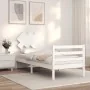 White solid wood bed frame with headboard 90x200 cm by vidaXL, Beds and slatted bases - Ref: Foro24-3195272, Price: 93,04 €, ...