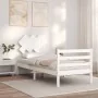 White solid wood bed frame with headboard 90x200 cm by vidaXL, Beds and slatted bases - Ref: Foro24-3195272, Price: 93,04 €, ...