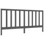 Gray solid wood bed frame with headboard 200x200 cm by vidaXL, Beds and slatted bases - Ref: Foro24-3193813, Price: 170,26 €,...