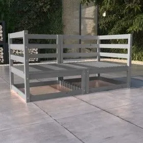 Garden sofa, 2-seater, gray, solid pine wood by vidaXL, Outdoor sofas - Ref: Foro24-3075246, Price: 99,64 €, Discount: %