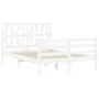 White solid wood bed frame with headboard 120x200 cm by vidaXL, Beds and slatted bases - Ref: Foro24-3194372, Price: 137,65 €...