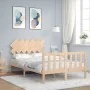 Estructura de cama con cabecero madera maciza 120x200 cm de vidaXL, Camas y somieres - Ref: Foro24-3193461, Precio: 114,68 €,...