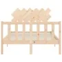Bed frame with solid wood headboard 120x200 cm by vidaXL, Beds and slatted bases - Ref: Foro24-3193461, Price: 114,71 €, Disc...