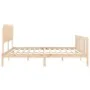 Bed frame with solid wood headboard 120x200 cm by vidaXL, Beds and slatted bases - Ref: Foro24-3193461, Price: 114,71 €, Disc...