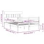 White solid wood bed frame with headboard 140x190 cm by vidaXL, Beds and slatted bases - Ref: Foro24-3195137, Price: 127,29 €...