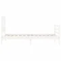 White solid wood bed frame with headboard 90x200 cm by vidaXL, Beds and slatted bases - Ref: Foro24-3195142, Price: 93,39 €, ...