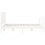 Weißer Massivholzbettrahmen mit Kopfteil 140x190 cm von vidaXL, Betten und Lattenroste - Ref: Foro24-3194747, Preis: 154,67 €...