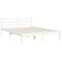 Weißer Massivholzbettrahmen mit Kopfteil 140x190 cm von vidaXL, Betten und Lattenroste - Ref: Foro24-3194747, Preis: 154,67 €...