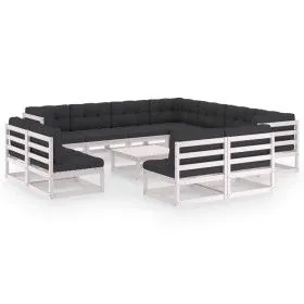 12-piece garden furniture set with white pine wood cushions by vidaXL, Garden sets - Ref: Foro24-3076940, Price: 1,00 €, Disc...