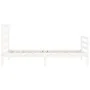 White solid wood bed frame with headboard 90x200 cm by vidaXL, Beds and slatted bases - Ref: Foro24-3193972, Price: 94,89 €, ...