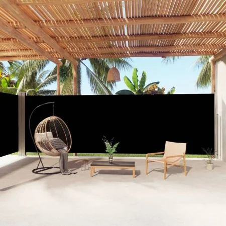 Black retractable side awning 200x1000 cm by vidaXL, Umbrellas - Ref: Foro24-318042, Price: 160,03 €, Discount: %