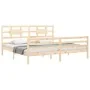 Bed frame with solid wood headboard 200x200 cm by vidaXL, Beds and slatted bases - Ref: Foro24-3194461, Price: 145,84 €, Disc...