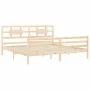 Bed frame with solid wood headboard 200x200 cm by vidaXL, Beds and slatted bases - Ref: Foro24-3194461, Price: 145,84 €, Disc...