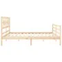 Bed frame with solid wood headboard 200x200 cm by vidaXL, Beds and slatted bases - Ref: Foro24-3194461, Price: 145,84 €, Disc...