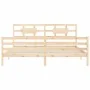 Bed frame with solid wood headboard 200x200 cm by vidaXL, Beds and slatted bases - Ref: Foro24-3194461, Price: 145,84 €, Disc...