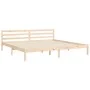Bed frame with solid wood headboard 200x200 cm by vidaXL, Beds and slatted bases - Ref: Foro24-3194461, Price: 145,84 €, Disc...