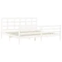 White solid wood bed frame with headboard 200x200 cm by vidaXL, Beds and slatted bases - Ref: Foro24-3194007, Price: 152,39 €...