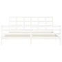 White solid wood bed frame with headboard 200x200 cm by vidaXL, Beds and slatted bases - Ref: Foro24-3194007, Price: 152,39 €...