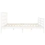 White solid wood bed frame with headboard 200x200 cm by vidaXL, Beds and slatted bases - Ref: Foro24-3194007, Price: 152,39 €...