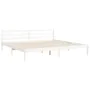 White solid wood bed frame with headboard 200x200 cm by vidaXL, Beds and slatted bases - Ref: Foro24-3194007, Price: 152,39 €...