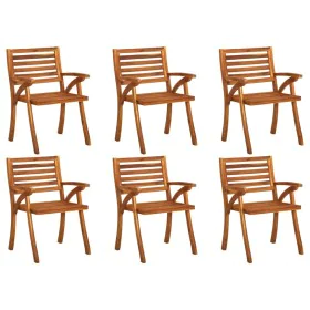 Sillas de jardín 6 uds madera maciza de teca de vidaXL, Sillas de jardín - Ref: Foro24-3075173, Precio: 432,09 €, Descuento: %