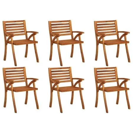 Sillas de jardín 6 uds madera maciza de teca de vidaXL, Sillas de jardín - Ref: Foro24-3075173, Precio: 432,09 €, Descuento: %